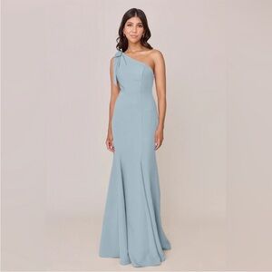 Revelry One-Shoulder Light Blue Rowan Dress